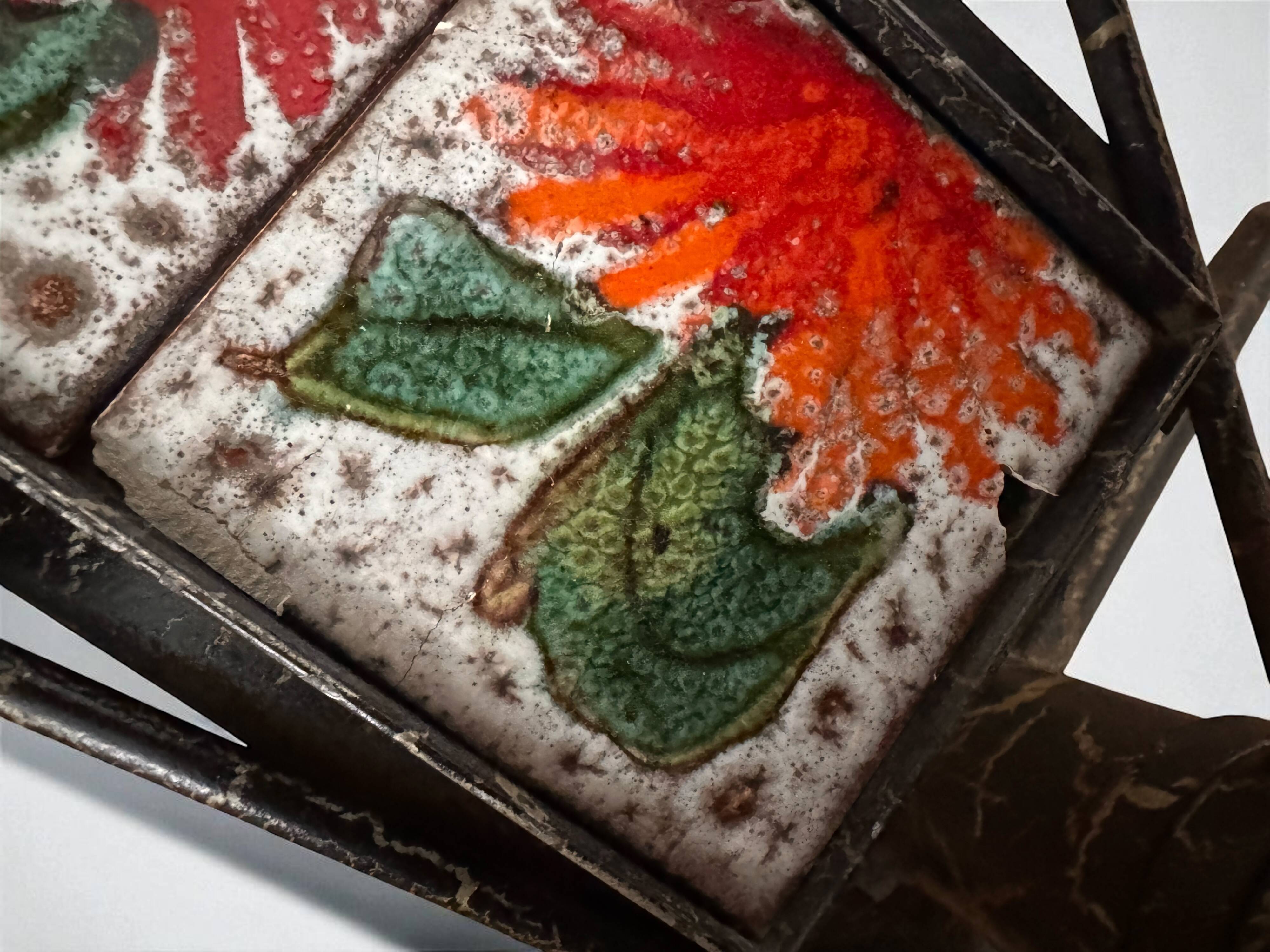 Vintage ceramic coffee table by Vallauris – floral and flat top