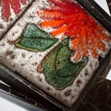 Vintage ceramic coffee table by Vallauris – floral and flat top