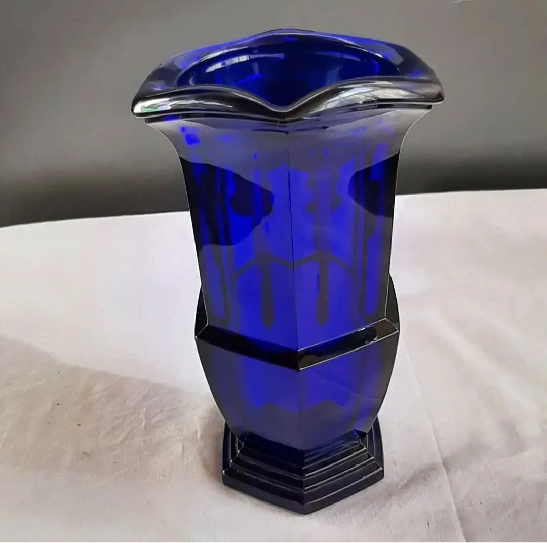 Blue glass carafe from Bristol