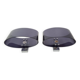 Pair of smoked plexiglass wall lights