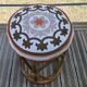 Pouf en rotin avec coussin