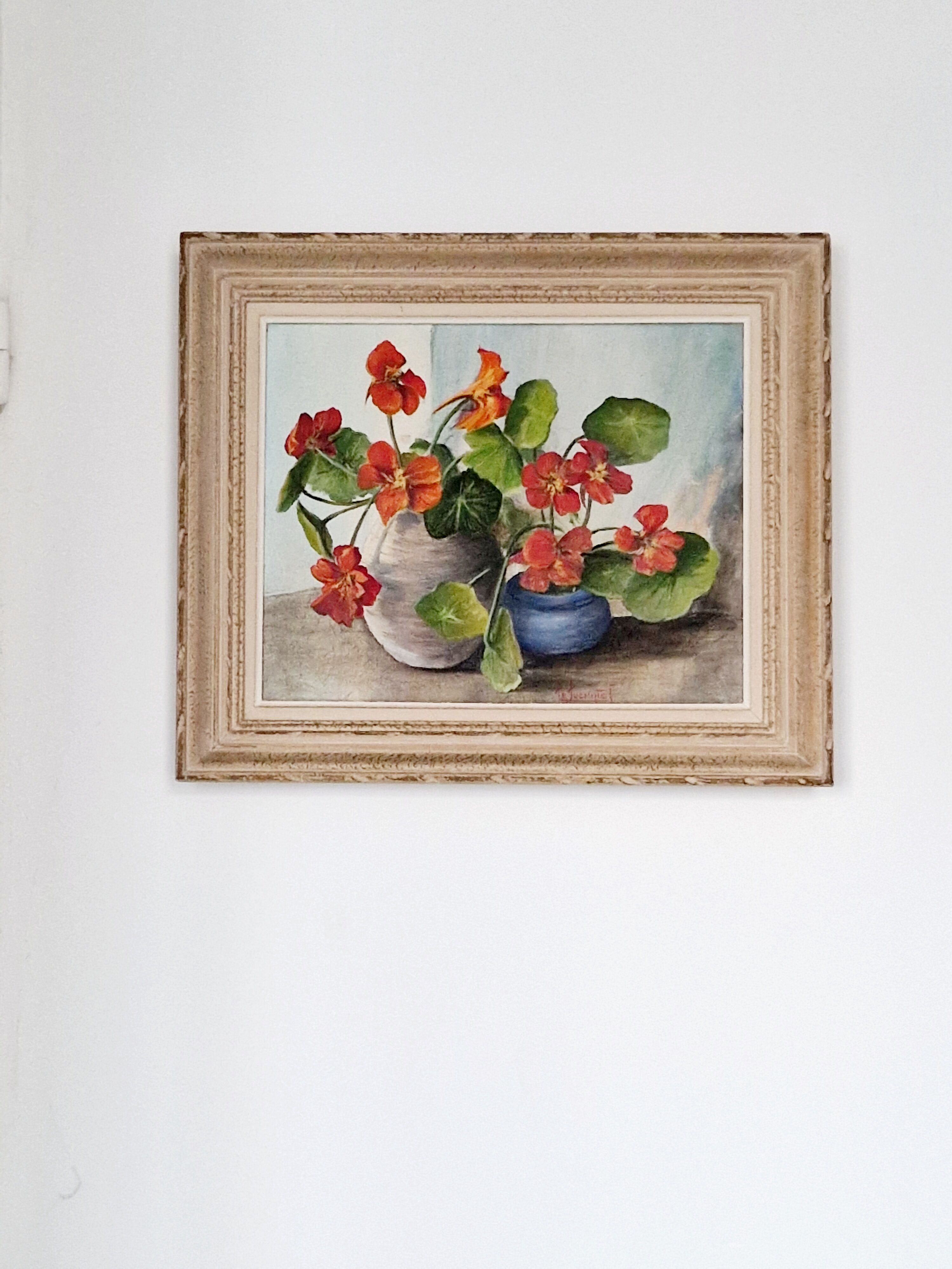 Tableau huile sur toile les Capucines