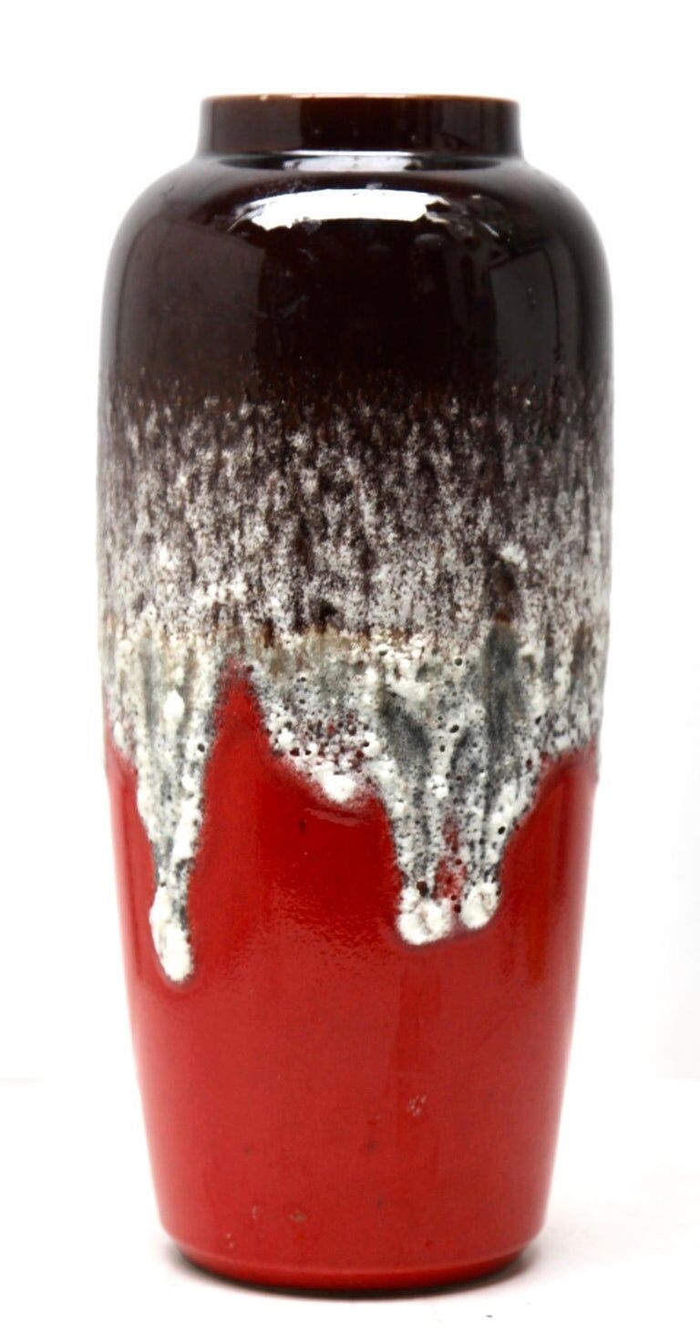 Red floor vase fat lava W-Germany '