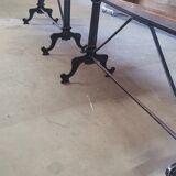 Large bistro table wooden top and cast iron bases -2m56