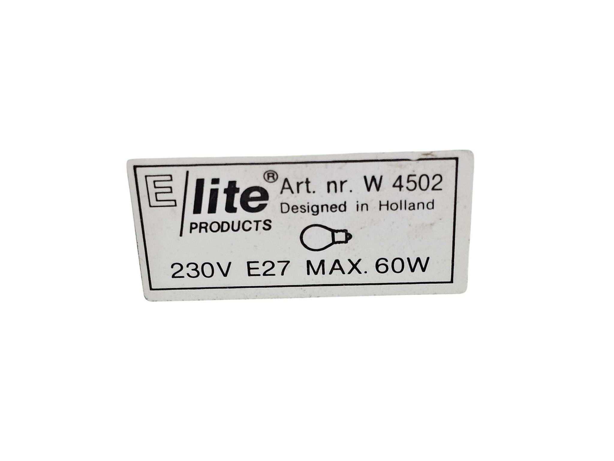E/Lite - modèle 4502 - Applique - Fabriqué aux Pays-Bas - années 80