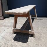 Old solid wood bench Epoque 1940/50