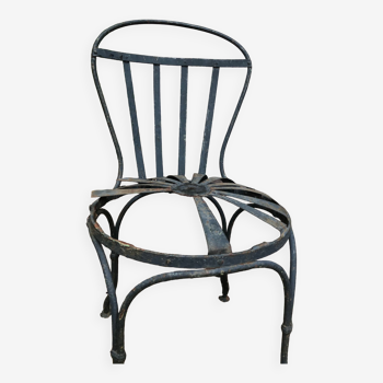 2 chaises et 1 fauteuil de jardin Francois Carre Sunburst à ressort années 1930