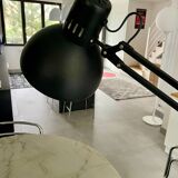 Large black architect lamp 1980 Unilux