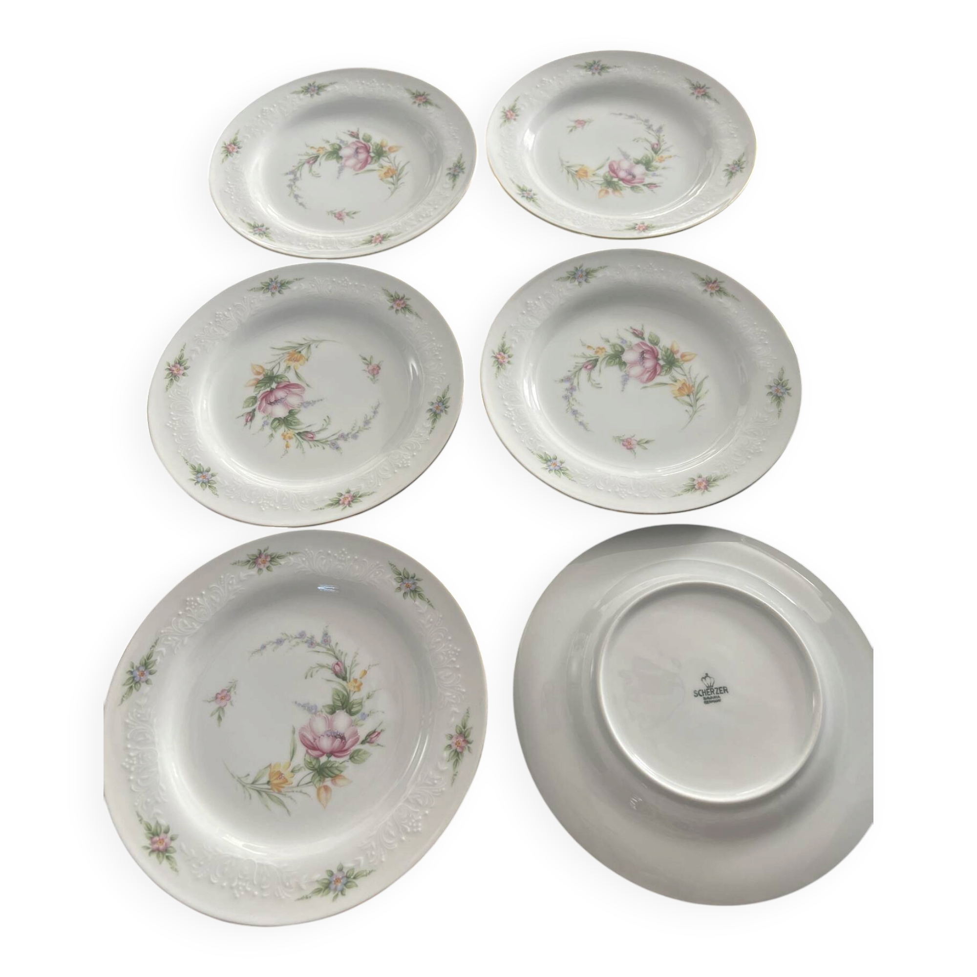 Lot of 6 dessert plates Scherzer