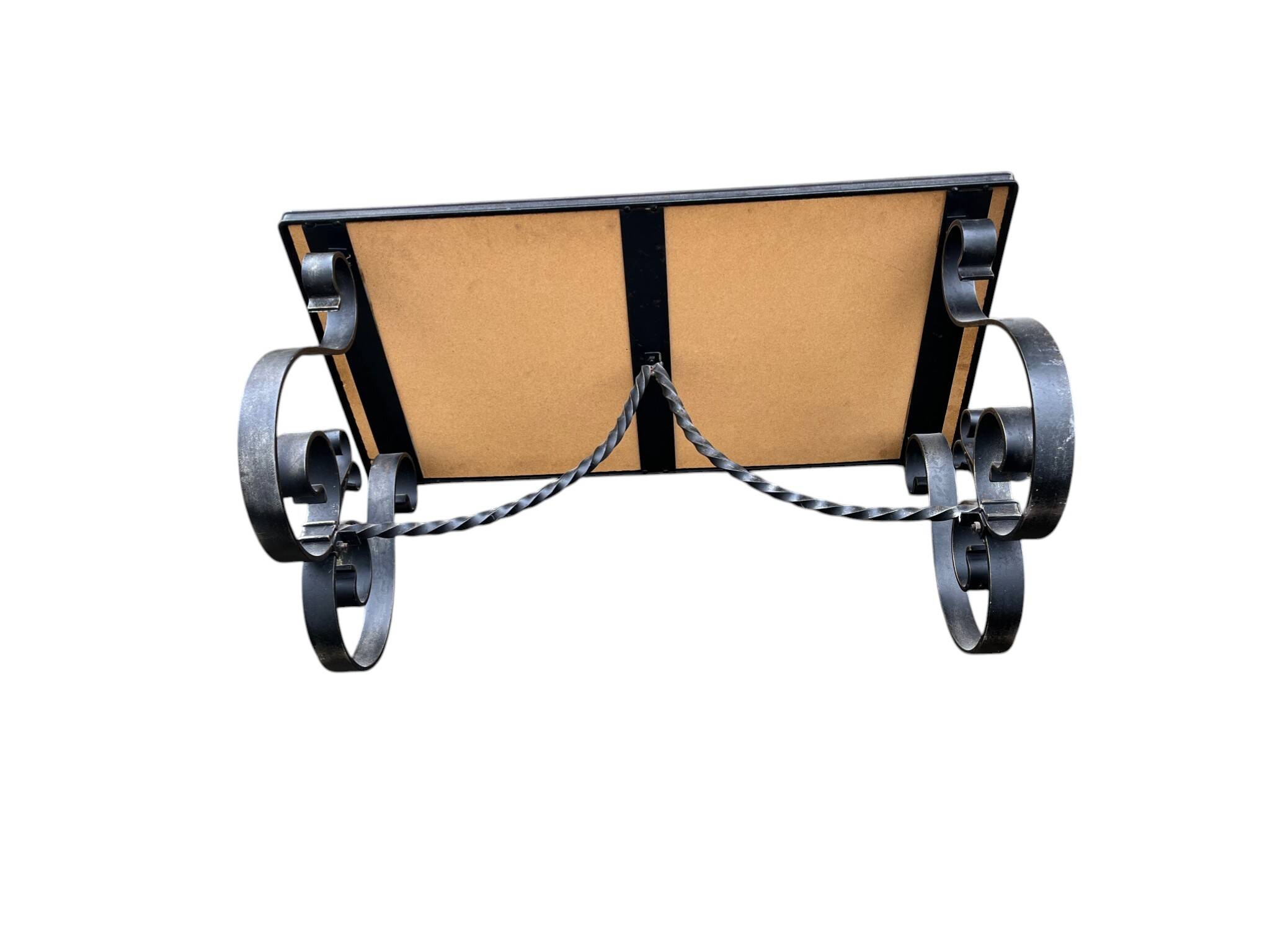 Vintage ceramic and wrought iron coffee table from around 1970.