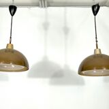 Mid-century modern pair of plexiglass chandelier by Candle