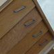 Vintage chest of drawers wood compass feet 1950s