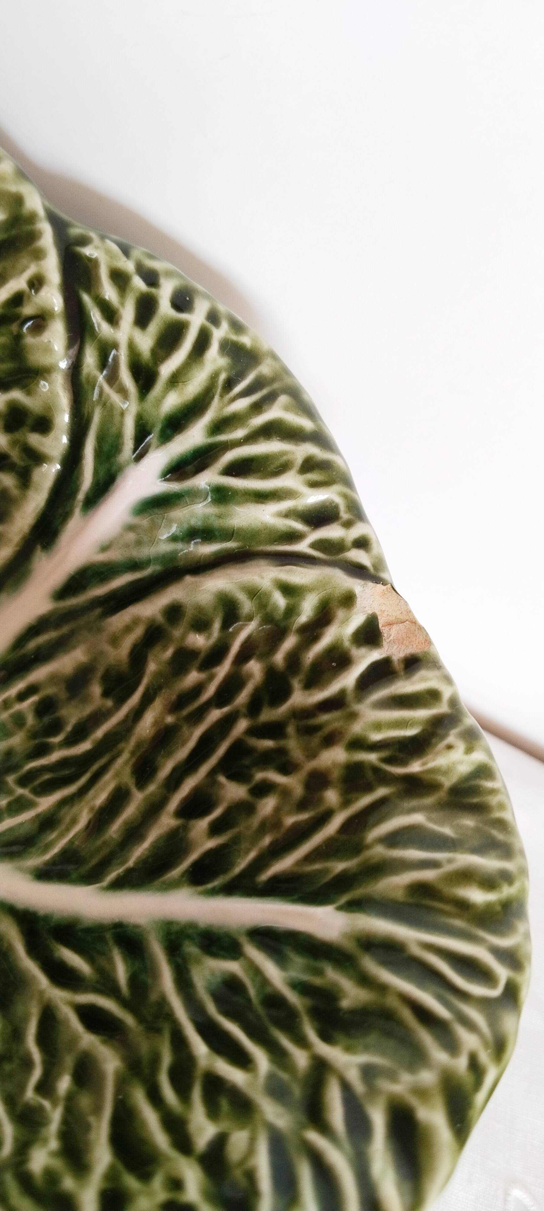Barbotine dishes, cabbage shape, bowl, vintage