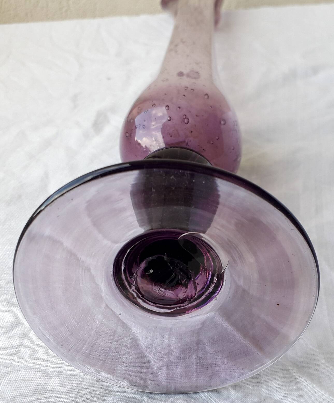 Bubbled glass bud vase