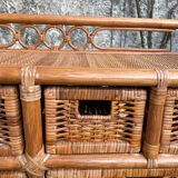 Vintage rattan chest of drawers