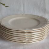 8 antique Sarreguemines ivory plates