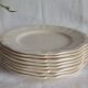 8 antique Sarreguemines ivory plates