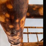 Antique bamboo wardrobe with mirror — exotic style, late 19th century