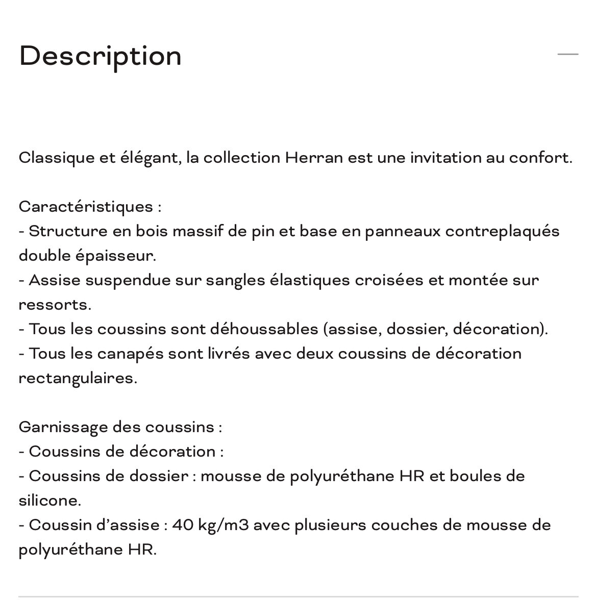 Classic Herran Canapé from Panac