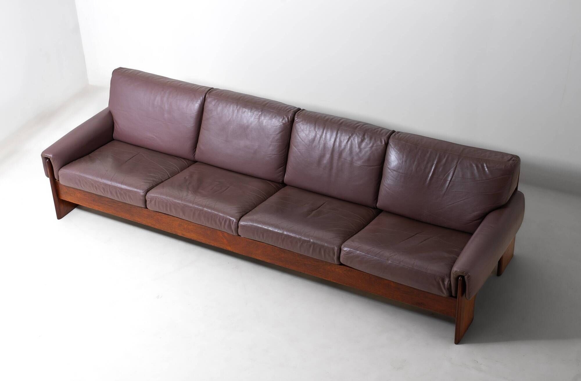 Wide minimalist loft sofa, Italy 1970s