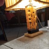 Fractal resin lamp with crystal inclusion by Pierre Giraudon