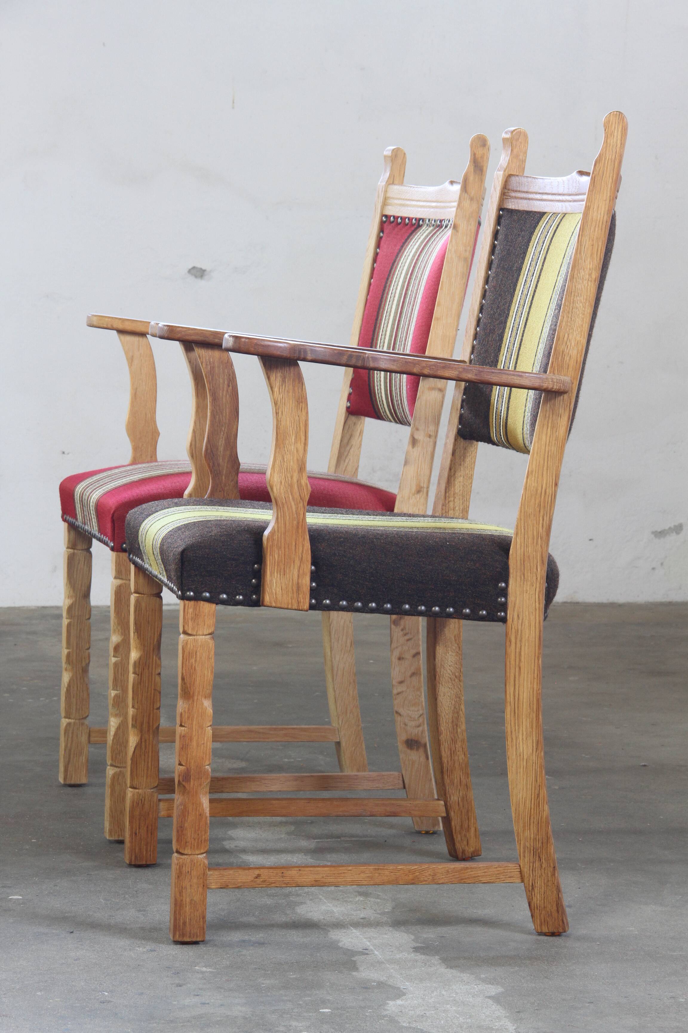 Vintage Pair of Danish Brutalist Armchairs, Henning Kjærnulf Style, 1960s