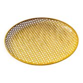 Mathieu Matégot round perforated metal tray, yellow, France 1950s