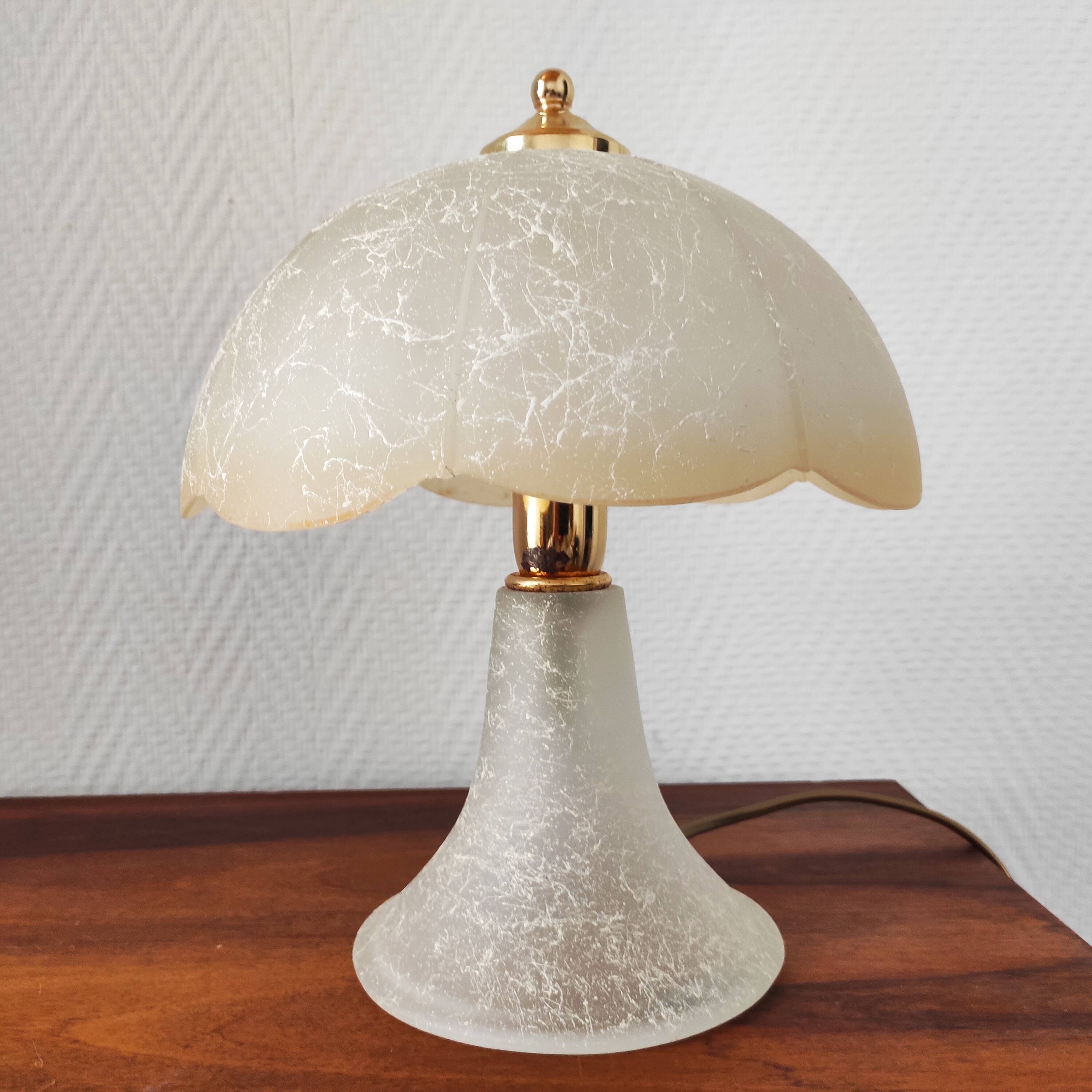 Vintage glass mushroom lamp