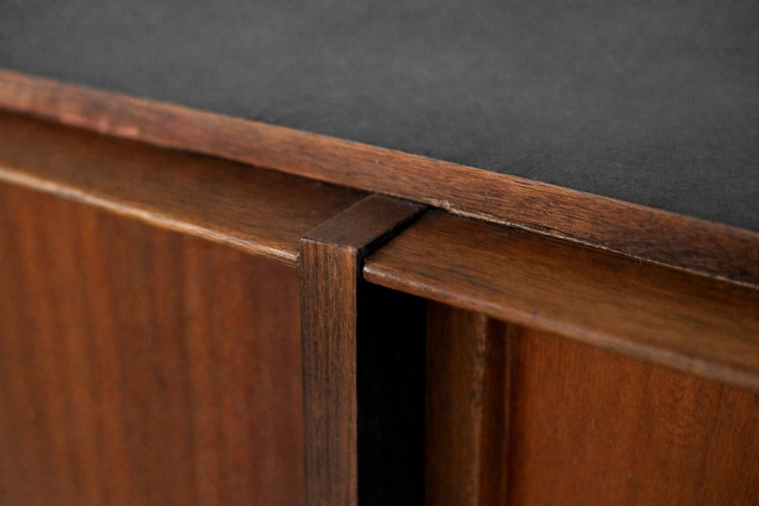 Vintage Mid-Century Danish Modern Teak Sideboard with Hand-Painted Pattern