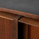 Vintage Mid-Century Danish Modern Teak Sideboard with Hand-Painted Pattern