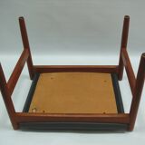 Ottoman stool, teak and leather, Spottrup, Denmark, 1960s