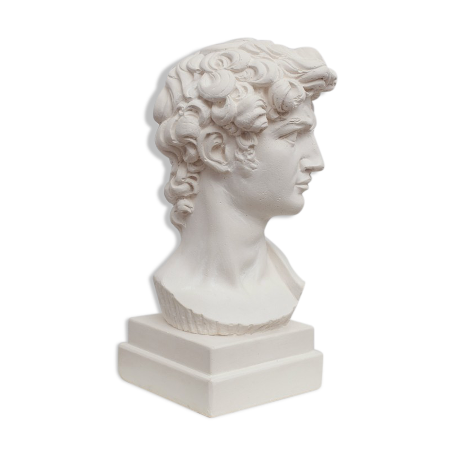 David head in white plaster