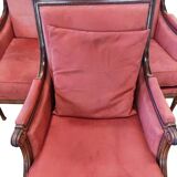 Vintage Louis XVI style armchairs by designer Pierre Counot Blandin in good condition. Wooden frame