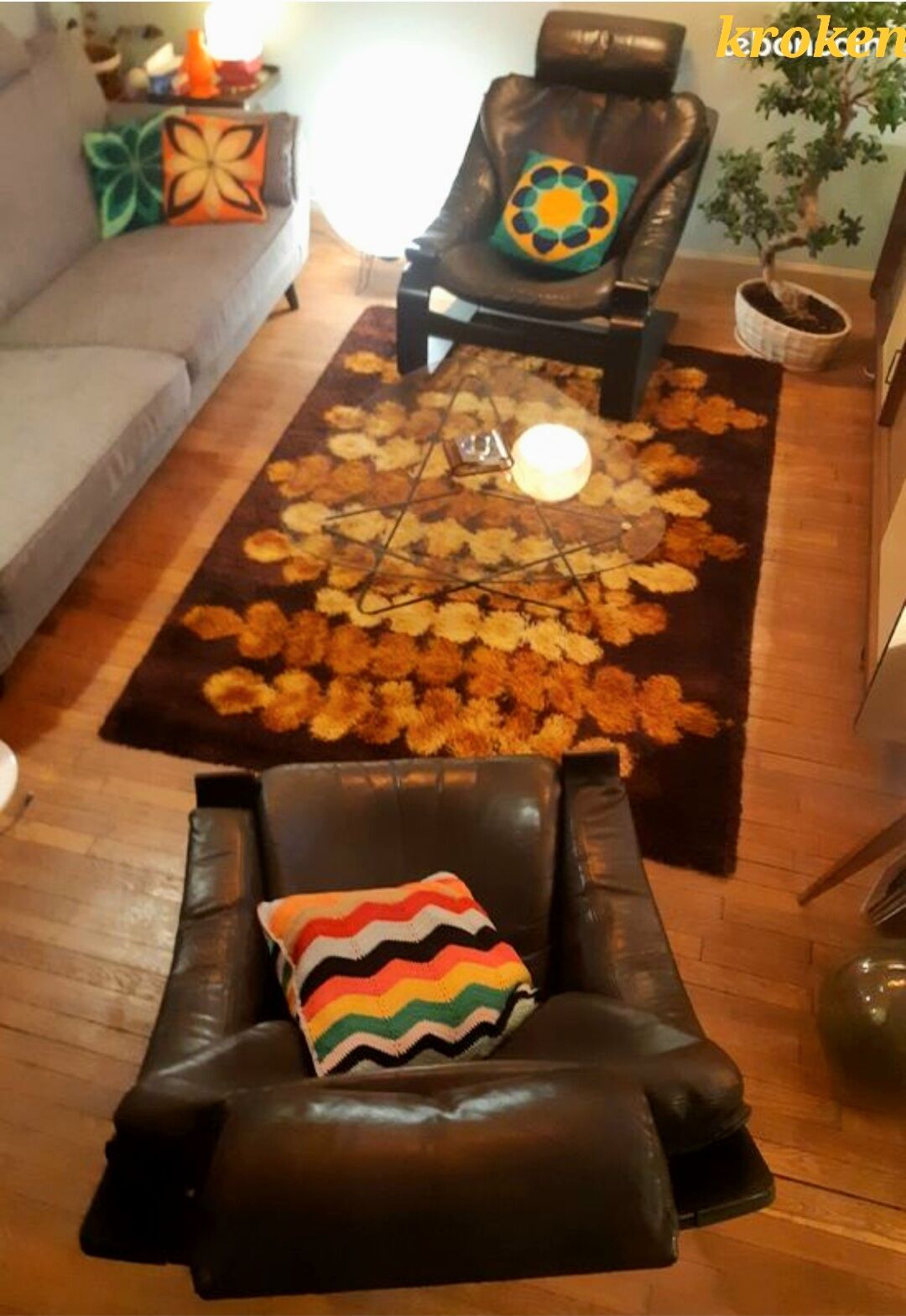 Paire de fauteuils kroken 1970