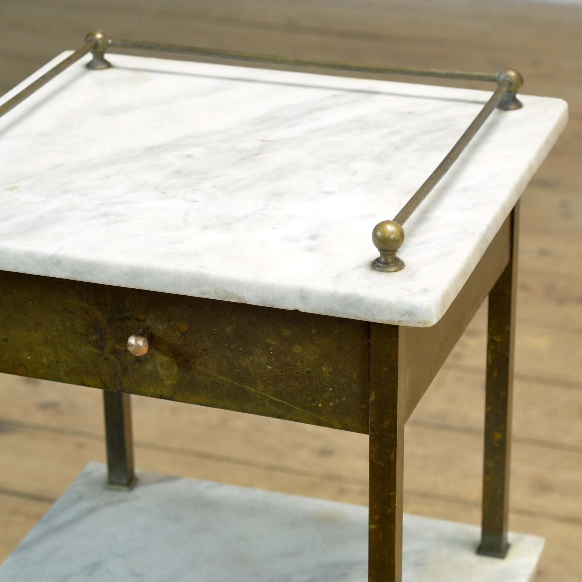 Brass bedside table, circa 1900