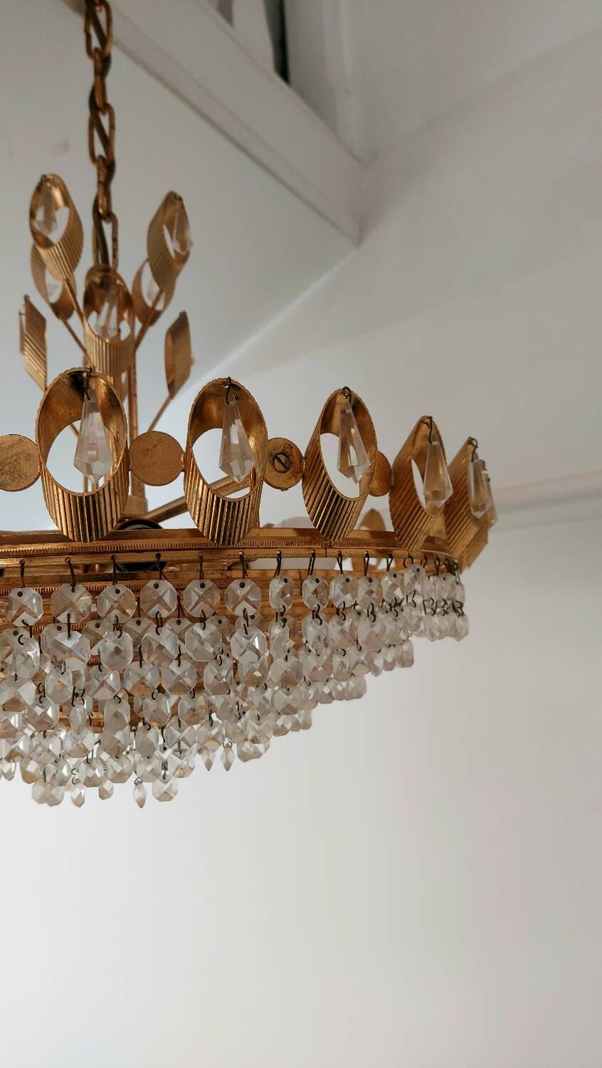 Palwa Chandelier (Palme & Walter) – Gold-plated brass & real cree