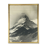 Old photo in black and white artistic mountain in golden frame