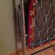 Folding chair in chromed metal and Red leatherette/vintage years 60-70