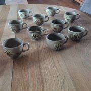 Service à café en grès des ateliers d'art du Revernay  -  France