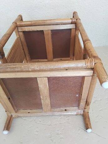 Vintage rattan bedside table