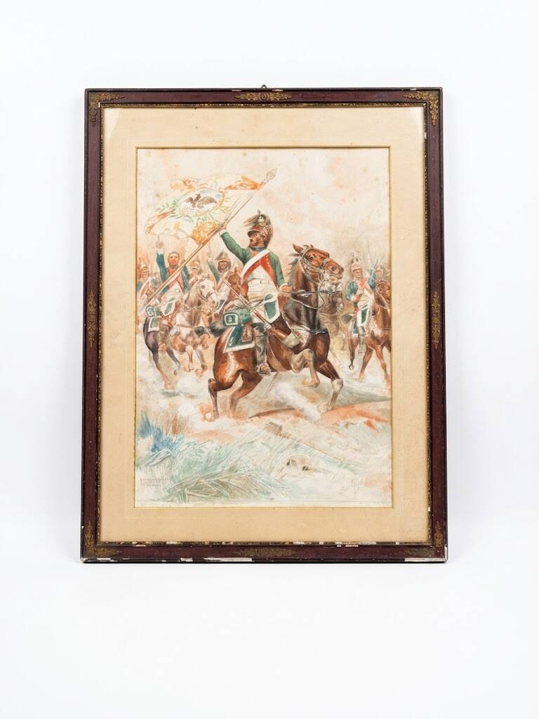 Ancient Military Tableau - Capture of a Prussian Flag After Édouard Detail