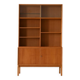 Vintage oak bookcase with display case
