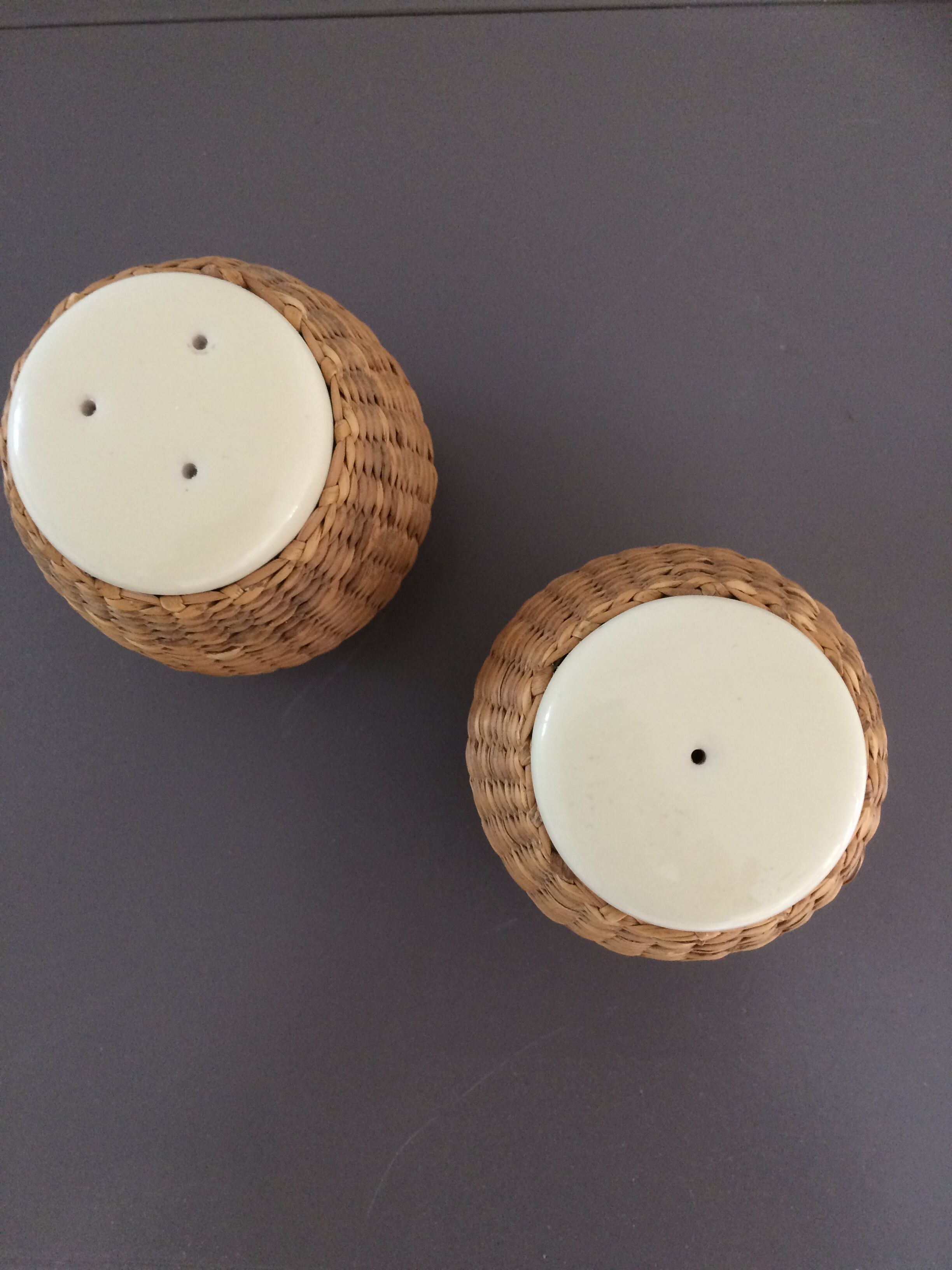 Saliere and pepper shakers