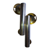 Pair of nickel-plated art deco furnishing handles