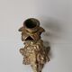 Candle holder in vintage gilded bronze plant leaf