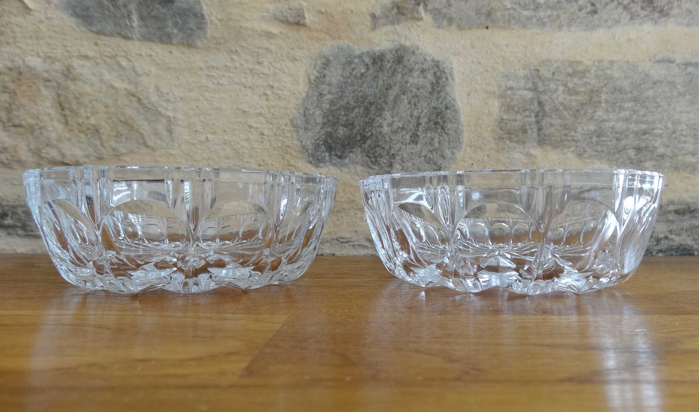 Two bohemian crystal cups