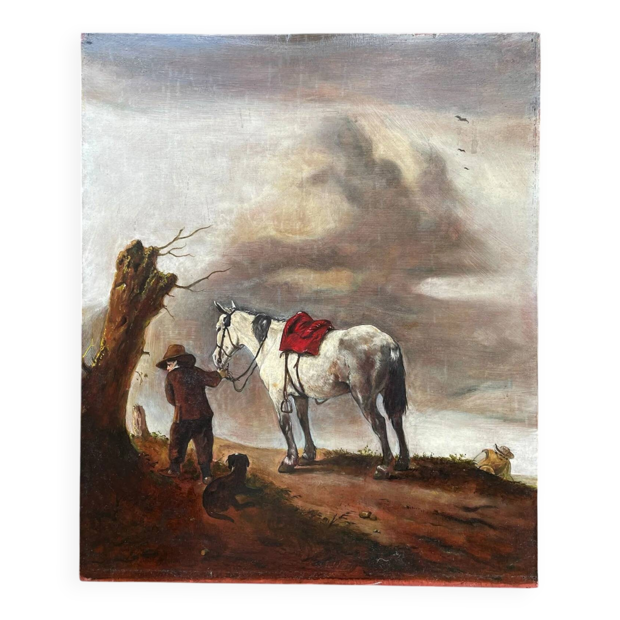 Reproduction by George Boellaard of the oil painting 'Grey Horse' by Wouwermans