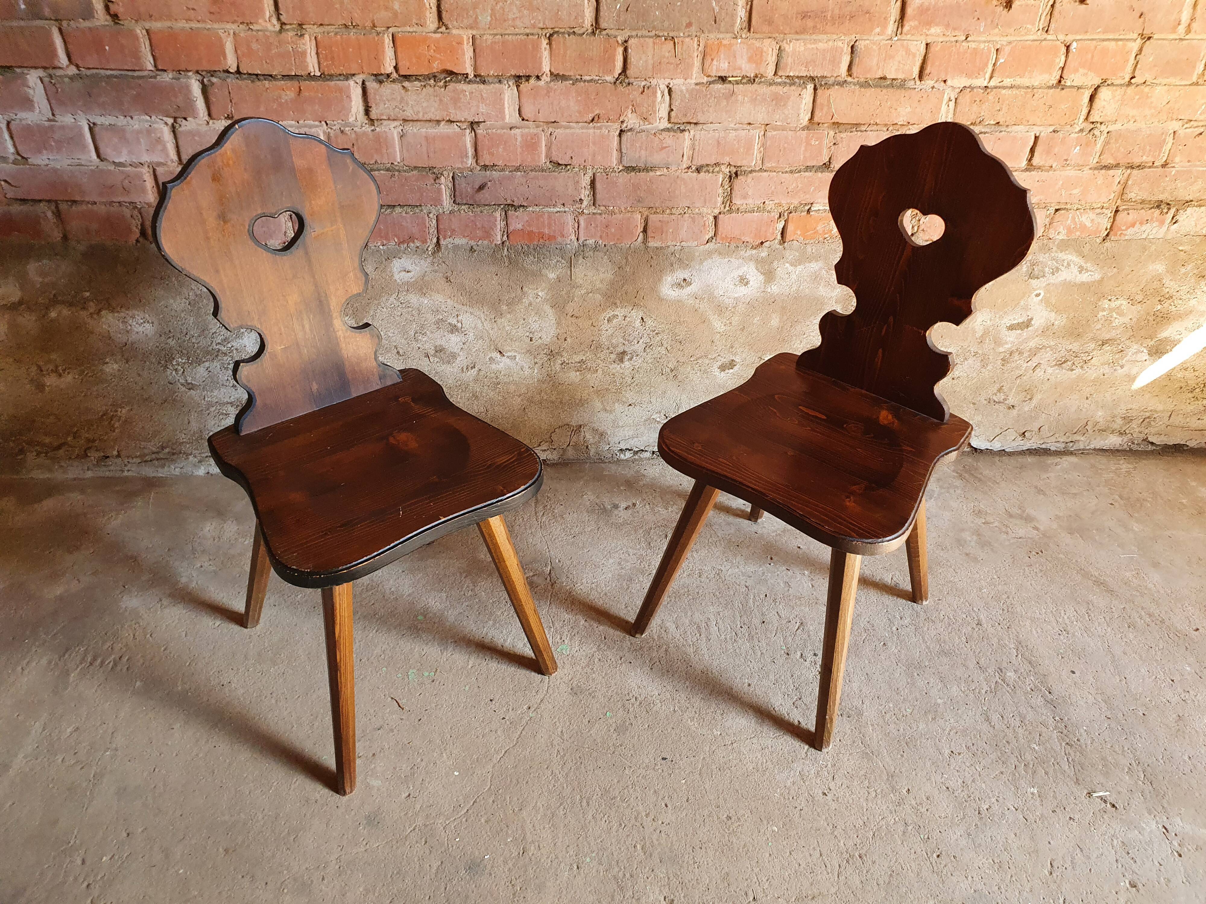 Pair of Alsatian brutalist chairs.