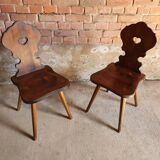 Pair of Alsatian brutalist chairs.