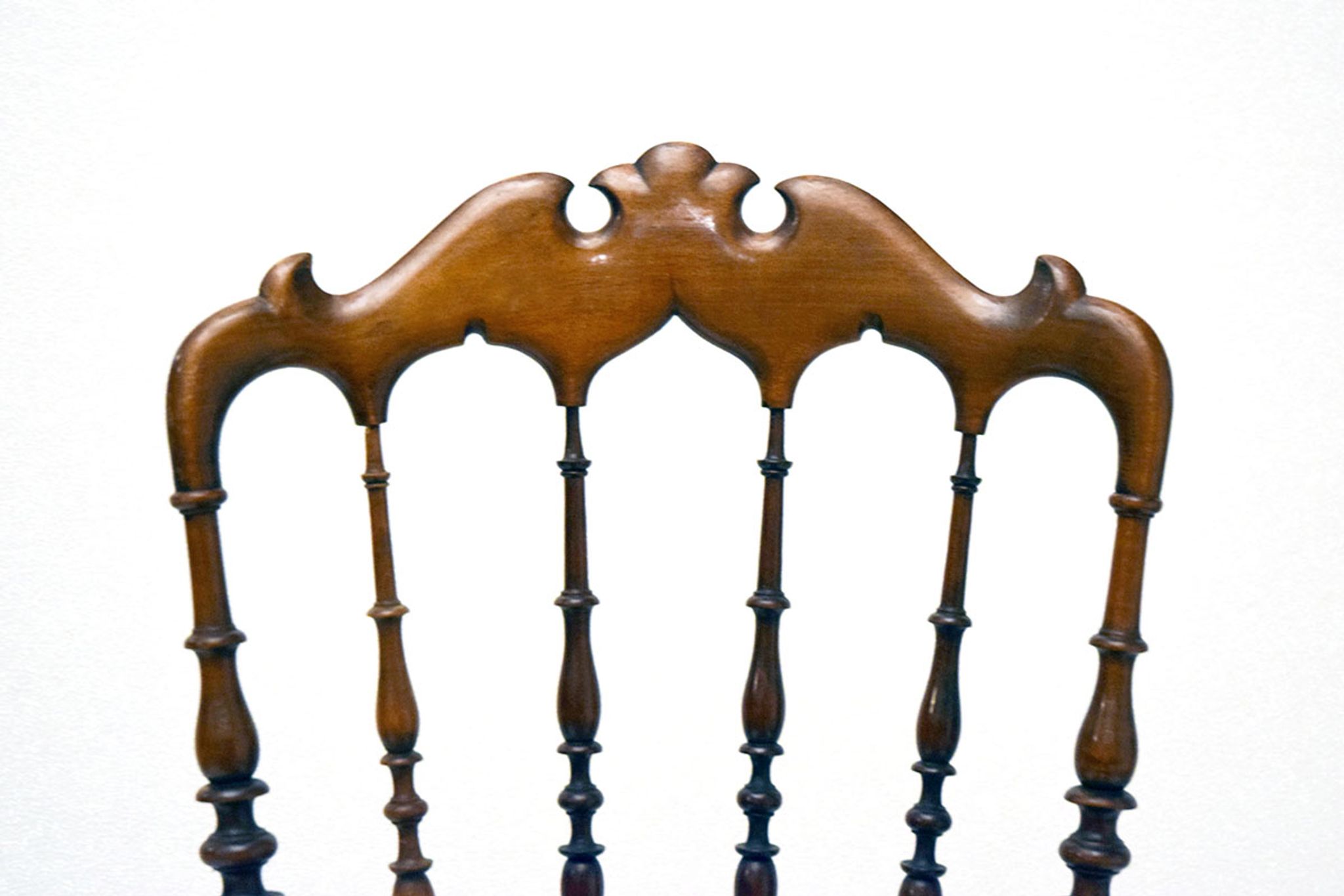 Chiavarina chairs in cherry wood with straw seat, early 20th century, Set of Four